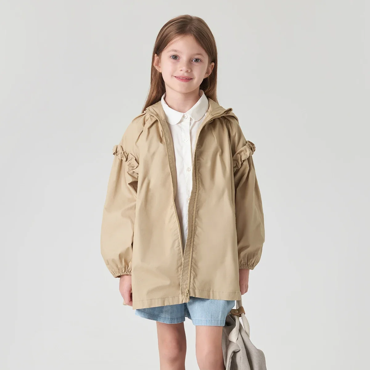 MARC&JANIE Girls Country Style Hooded Windbreaker Children's Cotton Outerwear & Jackets 550932