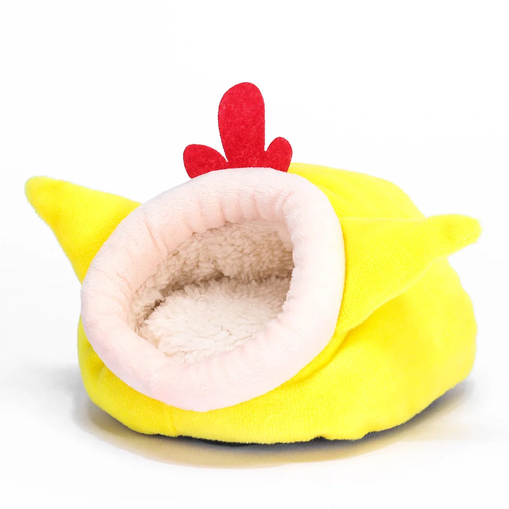 

Warm Cartoon Pet Nest For Hamster Hedgehog Yellow Small Animal Bed Winter Sleeping House Soft Comfortable Floor Car Travel Use