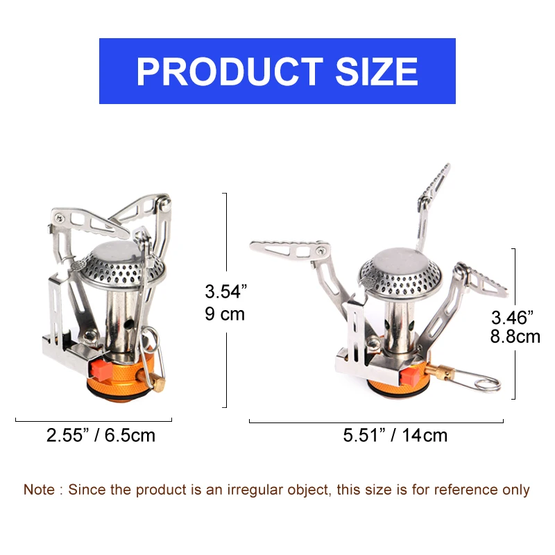 Widesea One-Piece Gas Stove 3500W Aluminum Alloy Portable Camping Stove Easy to Carry for Outdoor Cooking Hiking Backpacking