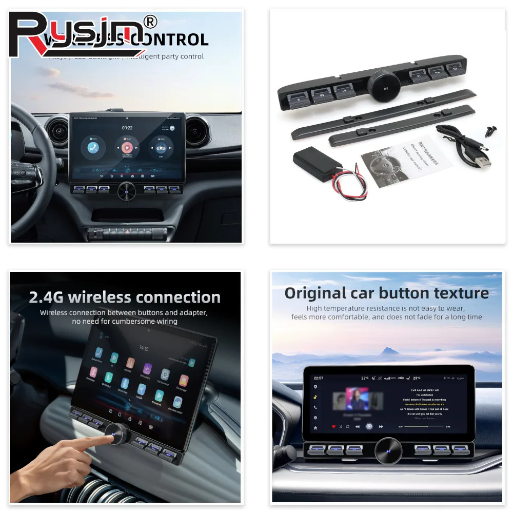 N 7 Keys LED Smart Steering Wheel Controller Wireless Control Button Multimedia Remote Control For Multimedia Navigation Player