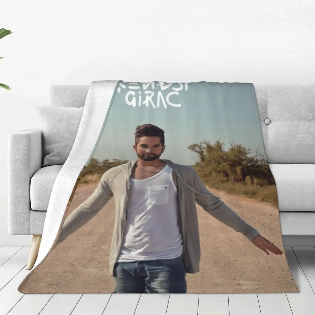 Soft Warm Blanket Travel Kendji Girac Throw Blanket Pop Music Singer Album Flannel Bedspread Bedroom Pattern Sofa Bed Cover