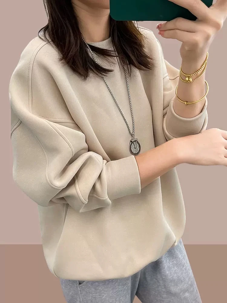 

Women's Hoodl Long Sve round Ne Sweatirt Spring Autumn Casual Top Large Size Faionable Spring Autumn Wear