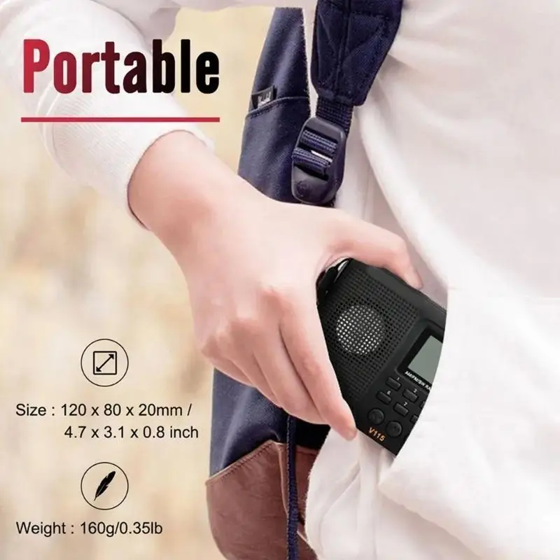F62C Versatile V115 Radio Digital Radio Players/Recorder Full Bands Reception Great for Local Broadcasts Recording Interviews