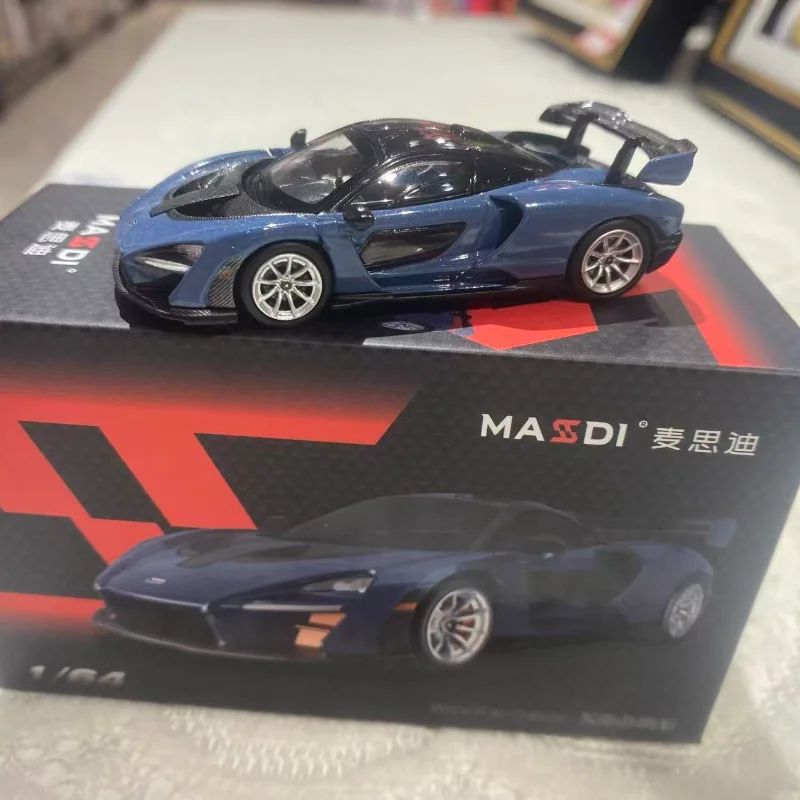 ダイキャスト-1-64-スケール-マクラーレン-セナ-ブルー-スーパーカー-合金製カーモデル-コレクション玩具-ギフト-記念品-ディスプレイ装飾品