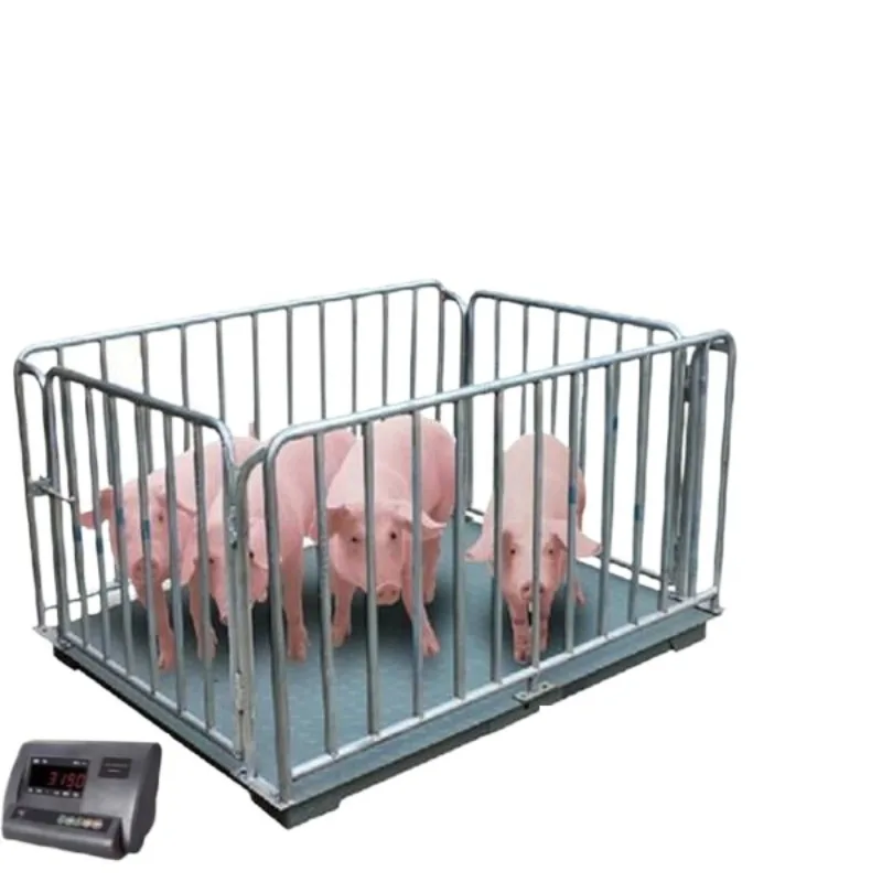 Mobile floor scale for weighing pigs with fence Wireless floor scale y