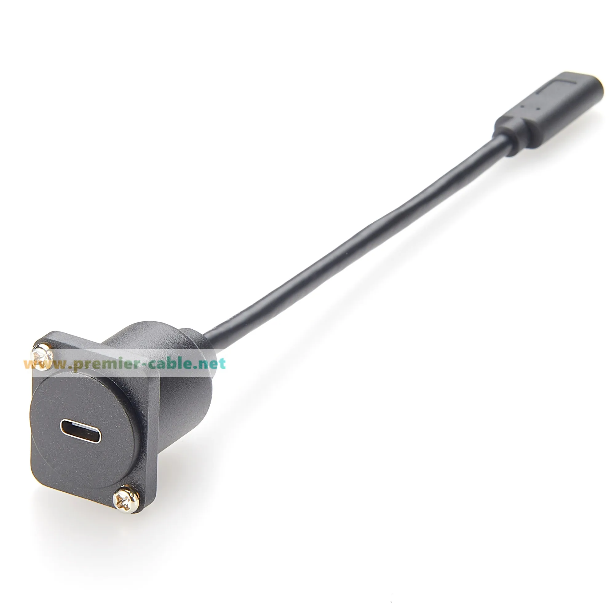10Gbps USB 3.1 C Female to Female Cable Flange Chassis Panel Mount 100W USB Type C Bulkhead Adapter for Charging & Data