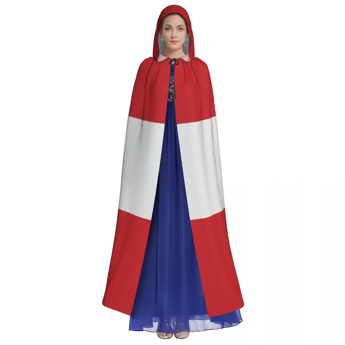 French Polynesia Flag Unisex Cloak with Hood Cloak Vampire Witch Cape Cosplay Costume