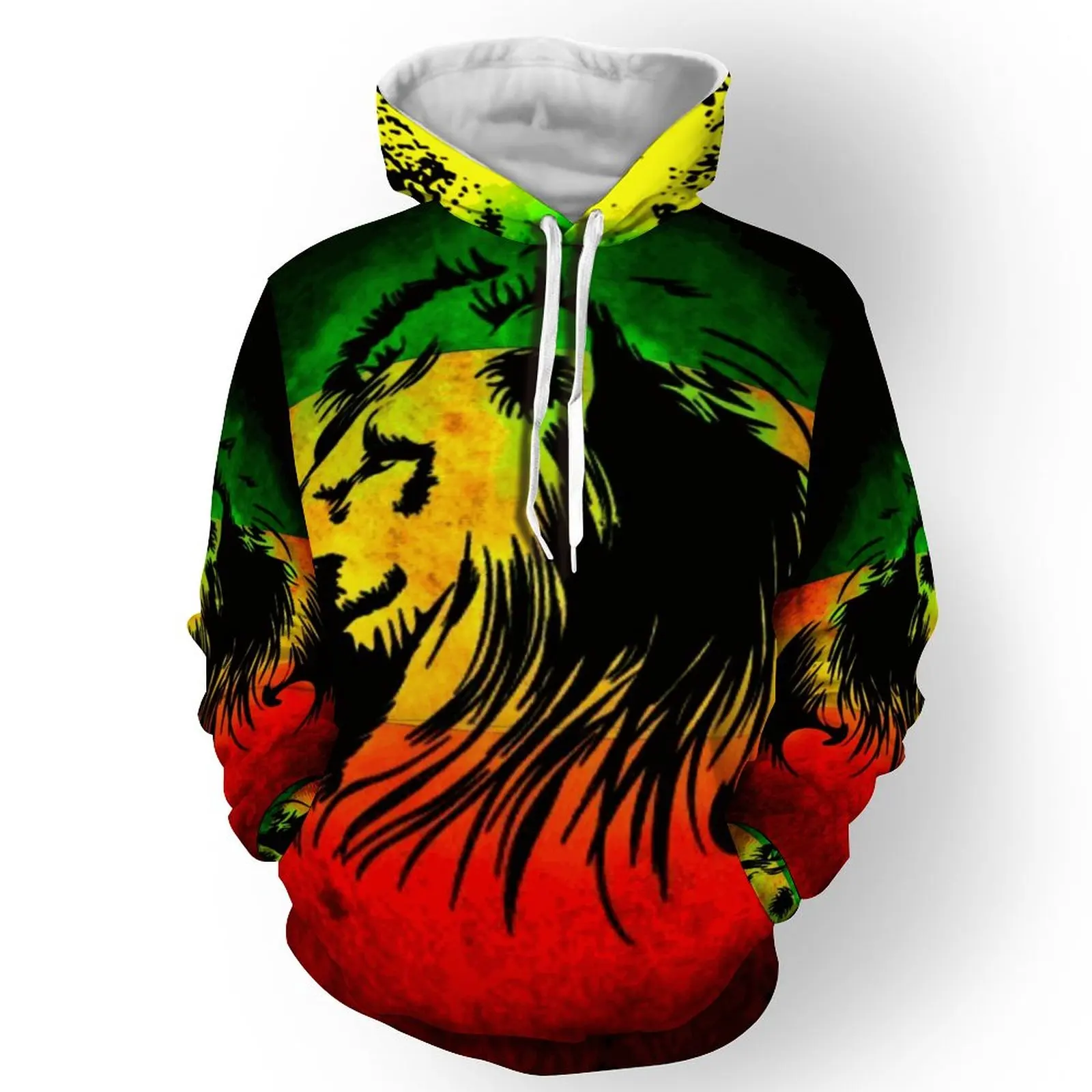 2022 Y2K flag animal lion men's hoodie 3D printed fashion sweatshirt street wear Harajuku coat men's clothing