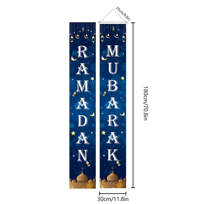 Bannière de porte extérieure Eid Couplet, lune et étoile, ornements de fête de vacances, affiches de confrontation, accessoire de décoration intérieure, porche, Eid Mubarak