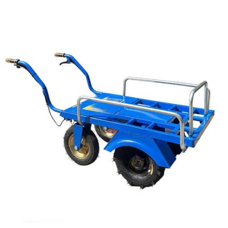 Electric Trolley Agricultural Creeper Orchard Double Wheel Flatbed Truck