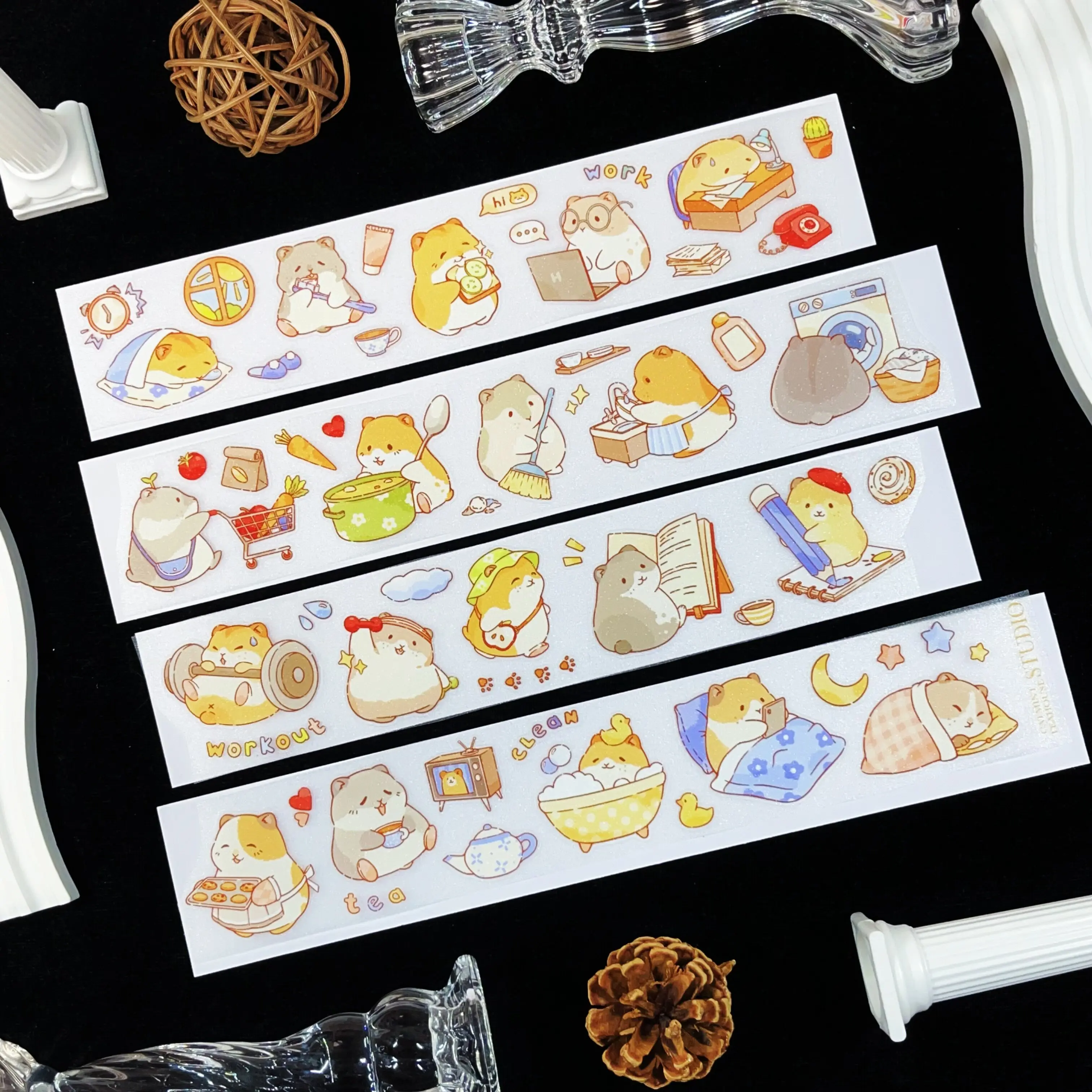 CatmintTeahouse Cute Mouse Diary Cute Little Animal Pet Washi Tape Journal Collage Sticker Roll