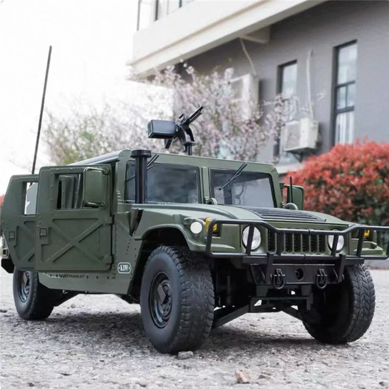 1:18 Hummer H1 Alloy Military Explosion Proof Combat Car Model Diecast Metal Simulation Toy Armored Car Vehicles Model Kids Gift