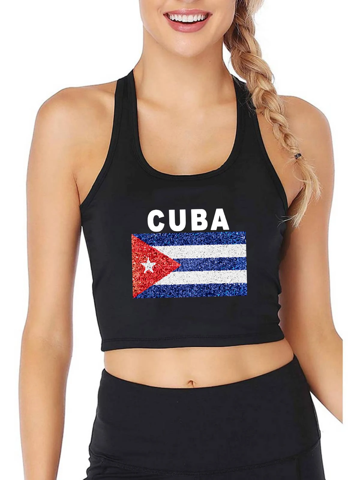 CUBA Bandeira Nacional Gráfico Sexy Slim Fit Top Colheita Personalizável Tanque De Algodão Tops Cubano Sports Fitness Camisola