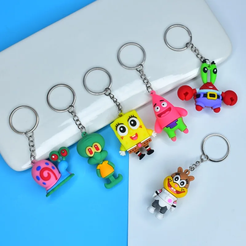 

Kawaii Cartoon SpongeBob SquarePants, Big Star Couple, Car Keychain, Backpack Pendant, School Season Children's Gift