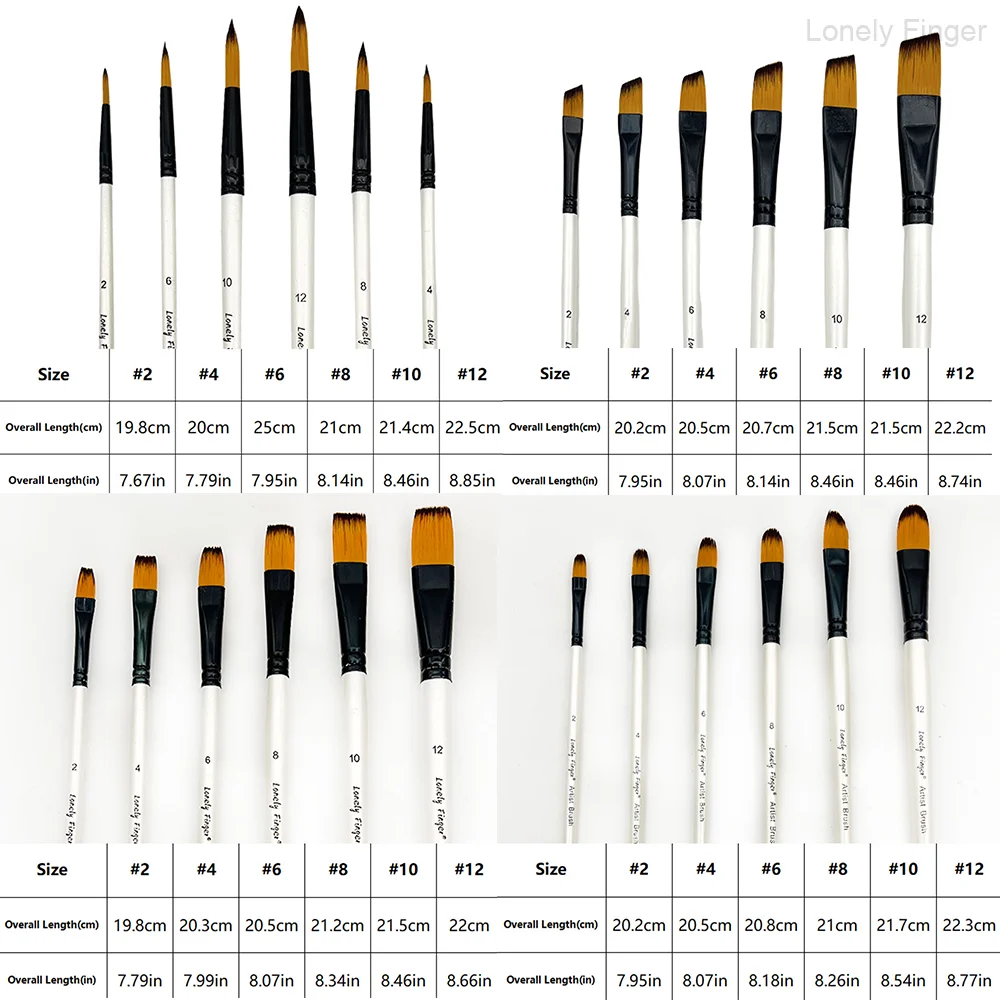 6/30 قطعة من فرش الطلاء للرسم الأكريليك، وفرش طلاء النايلون، ومجموعة فرش الطلاء للحرف الفنية والألوان المائية الزيتية