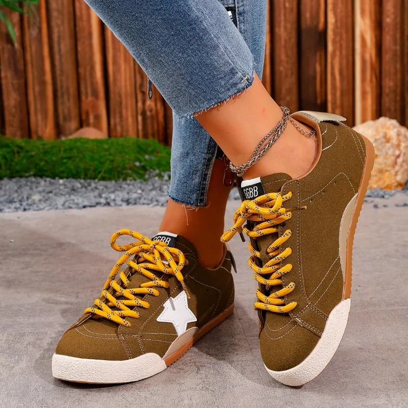 Retro Genuine Leather Deqin Shoes Women Sneakers 2025 New Style Versatile Worn-In Flat Bottom Casual Sports Women Flats Shoes - view 6