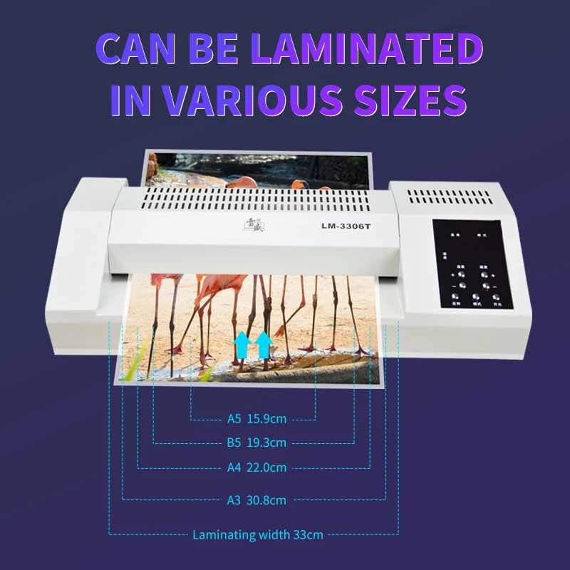 Factory Photo Laminating Machine Automatic LM-3306T Lcd 6 Rolls A3 A4 Paper Photo Cold And Hot Laminator