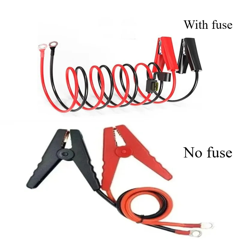 Universal 12AWG Power Jumper Cable Alligator Clip Multi Holder M6/M8/M10/MC4 Optional Fuse Design for Vehicle Battery Charging