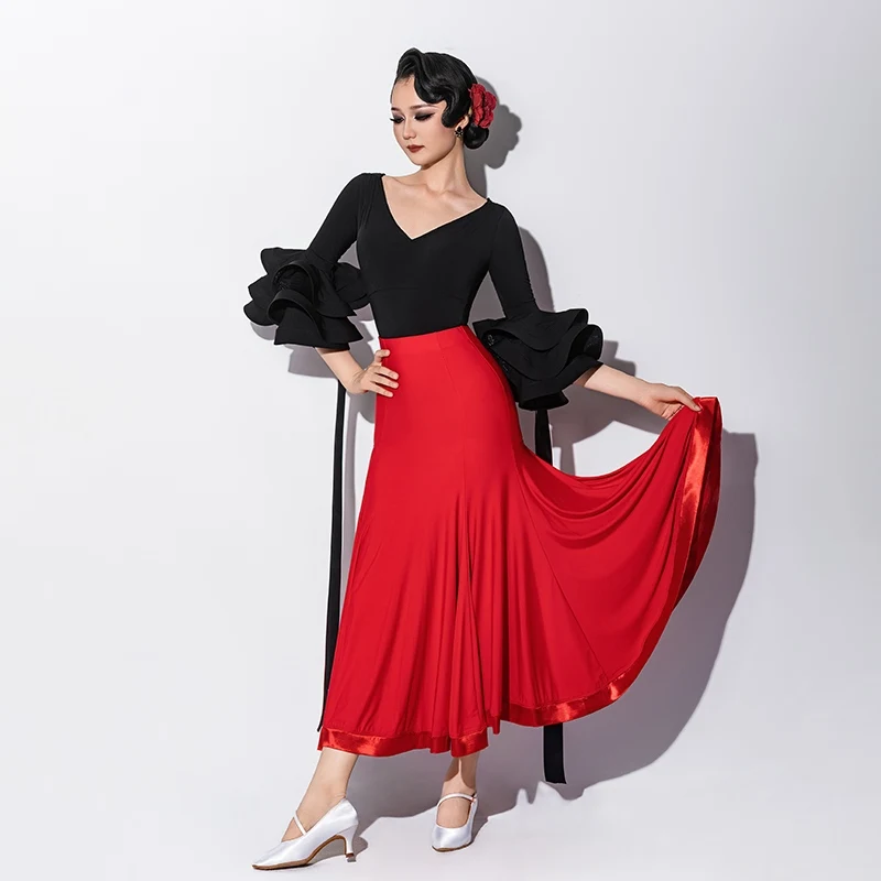 Ballsaal Latin Dance Zubehör Modern Dance Arm Zubehör Schwarz Blume Manschette Band Wettbewerb Flamenco Dance Wear DN21435