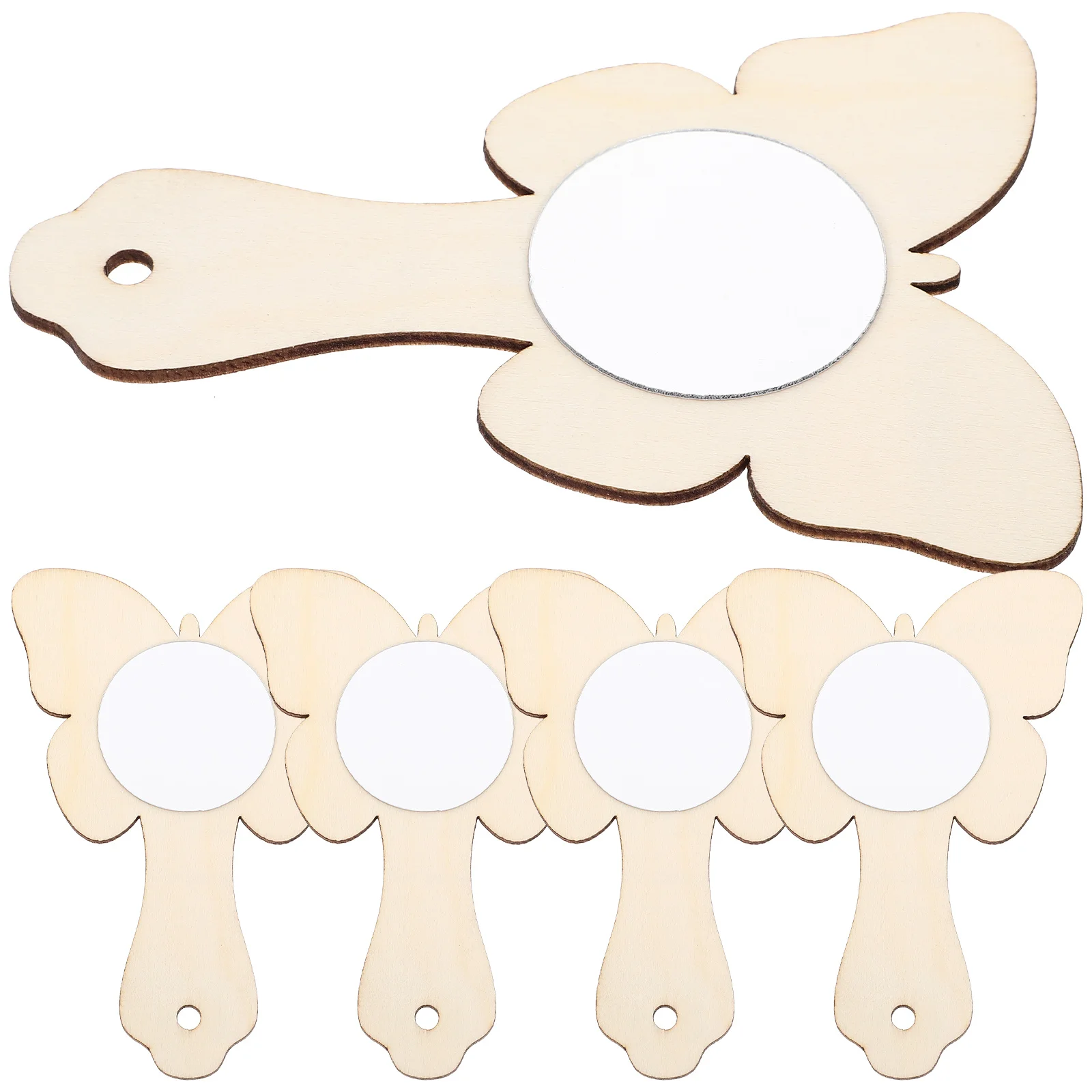 กระจกไม้ทำมือ DIY 10 ชิ้น กระจกไม้ขนาดเล็กสำหรับงานฝีมือ งานประดิษฐ์ตกแต่ง กระจกไม้ขนาดเล็ก