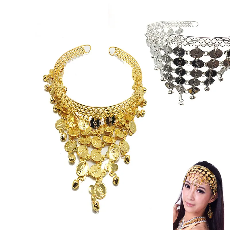 Women Belly Dance Accessories Costume Dancing Coin Sequins Hair Band Headbands