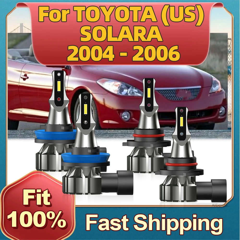 

2/4Pcs Led Light Bulbs H11 HB3 180W Car Headlight CSP Chip High Bright 6000K Lamp For TOYOTA (US) SOLARA 2004 2005 2006