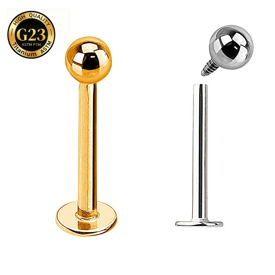 PIERCING Implant Grade Titanium ASTM F136 Internal Thread Lip Labret For Initial Piercing