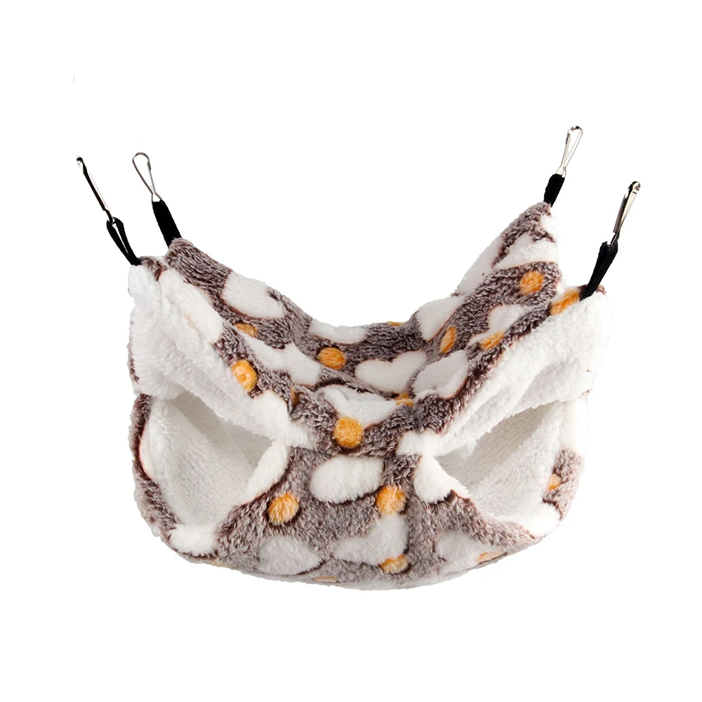 1PC 冬暖かい二層ハンモック小型ペットハンモック吊り下げリス寝袋ペット用品ハムスターハンモック