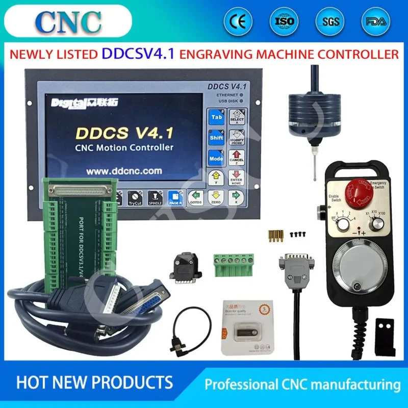 3- 4-axis offline motion system DDCSV4.1 CNC controller kit 3D edge finding support angle tool setting servo spindle