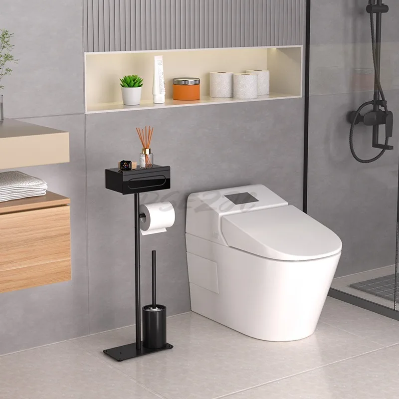Floor Standing Toilet Brush Holder Drawer No Need To Drill Holes Toilet Floor Standing Tissue Holder Bathroom