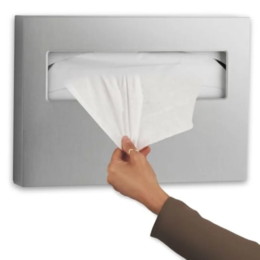 

221 Stainless Steel Toilet Seat Cover Dispenser, 15 3/4 x 2 x 11, Satin Finish
