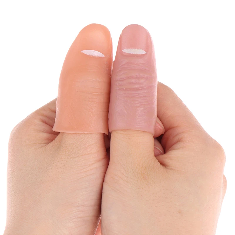 5pcs/set Hard Thumb Tip Finger Fake Magic Trick Close Up Vanish Appearing Finger Trick Props Toy Funny Party