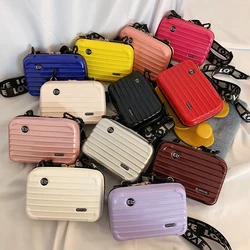 Bagaj küçük çanta kadın Crossbody omuzdan askili çanta moda kişilik el Mini bavul tarzı kutu küçük kare çanta