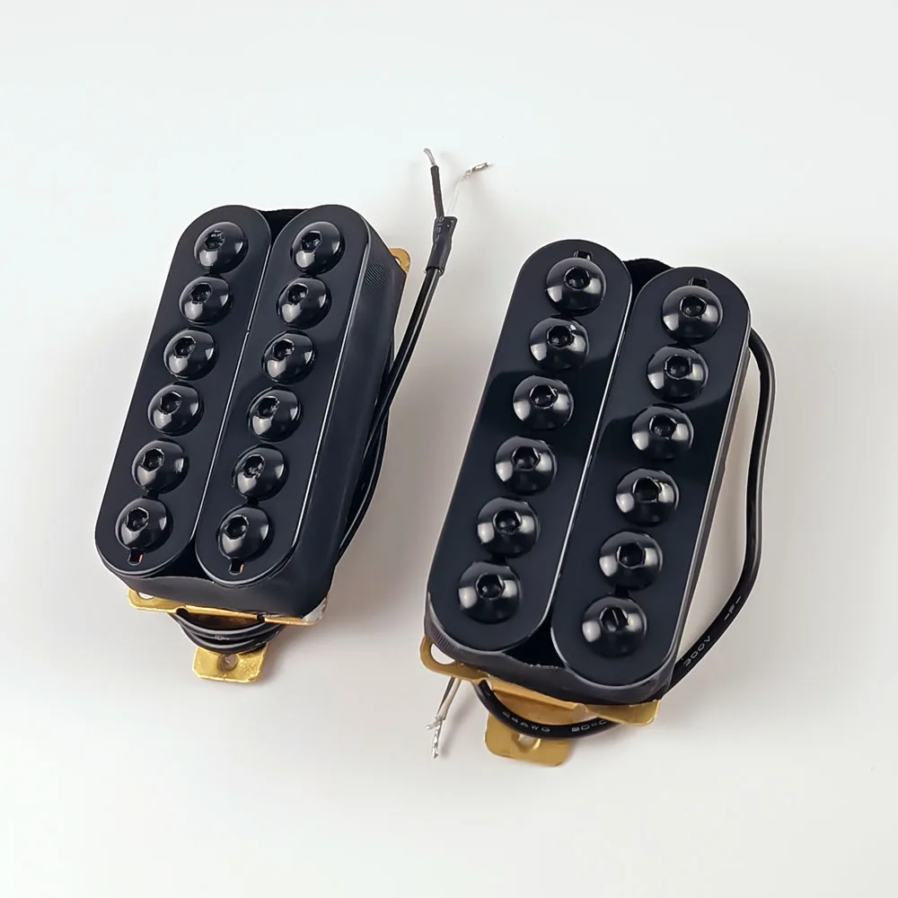 Adjustable Metal Double Coil Electric Guitar Pickups Humbucker Punk Black