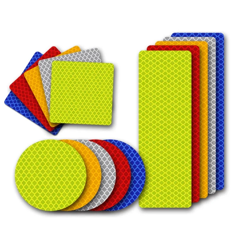 20 قطعة مصد السيارة ملصقات عاكسة عاكس تحذير شريط إضاءة طويل آمن السيارات دراجة نارية عاكس ملصقات الشارات