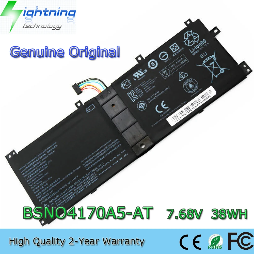 Brand New Genuine Original BSNO4170A5-AT 7.68V 38Wh Laptop Battery for Lenovo Miix 520 510 510-12IKB BSNO4170A5-LH LH5B10L67278