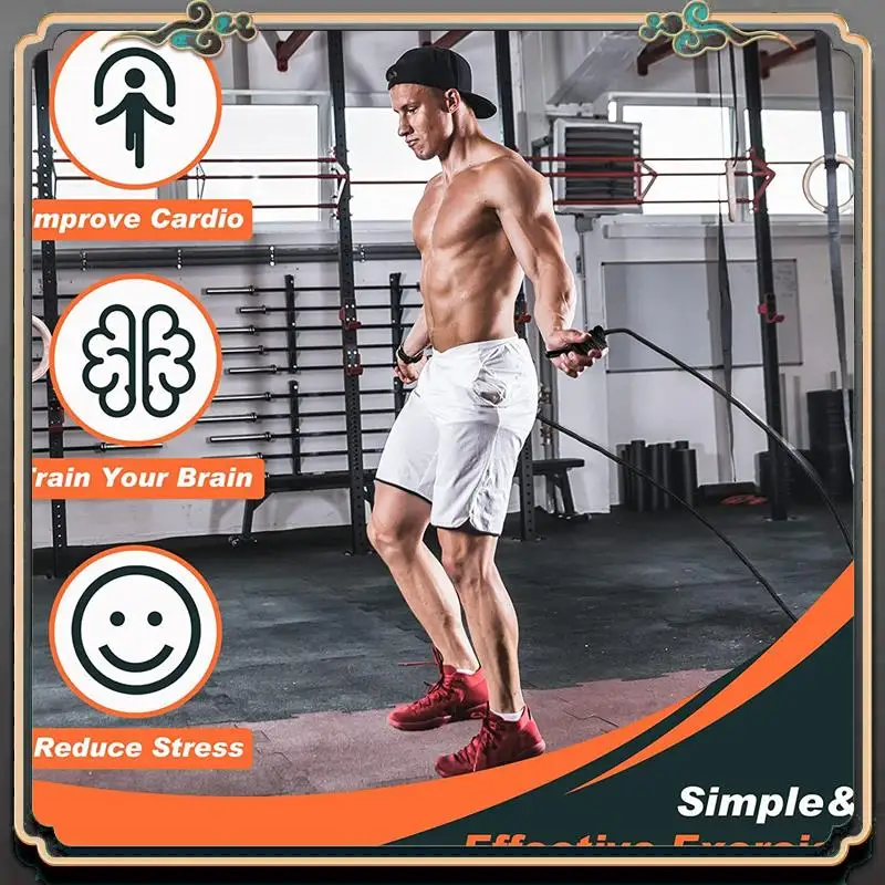 

2Pcs Double Braid Workout Rope For Indoor Outdoor Fitness For Home Gym Training , 9 Ft