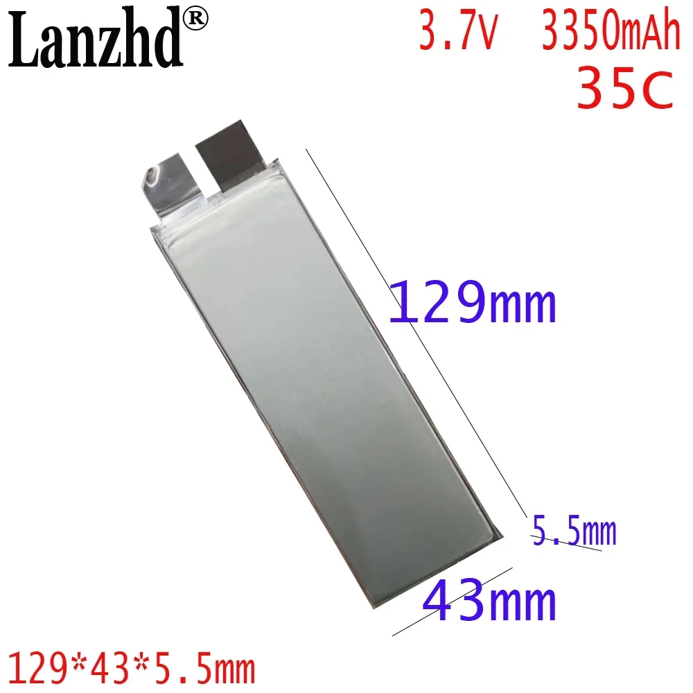 3.7V Li Po High Rate 35C Lithium Polymer 3350mAh Cell For Diy Pack Power Car Jump Starter 12V Tools 129*43*5.5mm 5543129