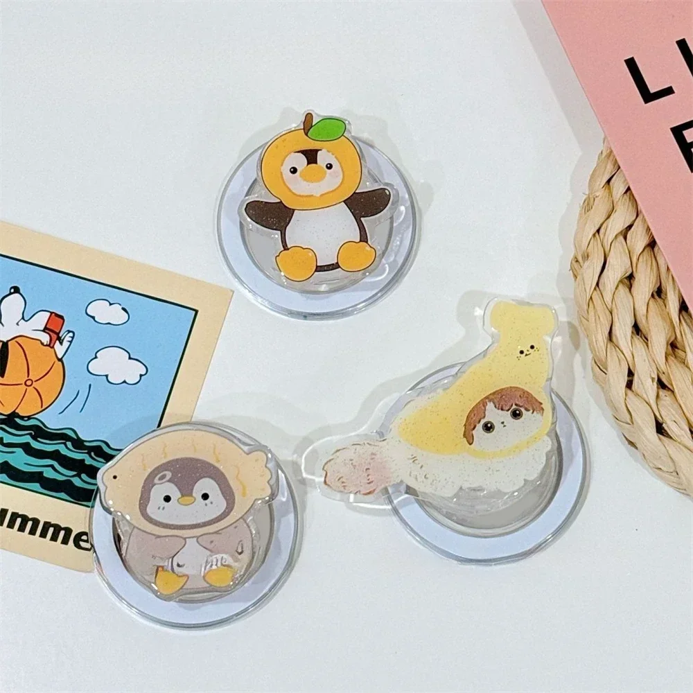 

Korean Cute Cartoon Penguin Magnetic Phone Griptok Grip Tok Holder for IPhone 17 Air 16 E Magsafe Phone Stand Support Bracket