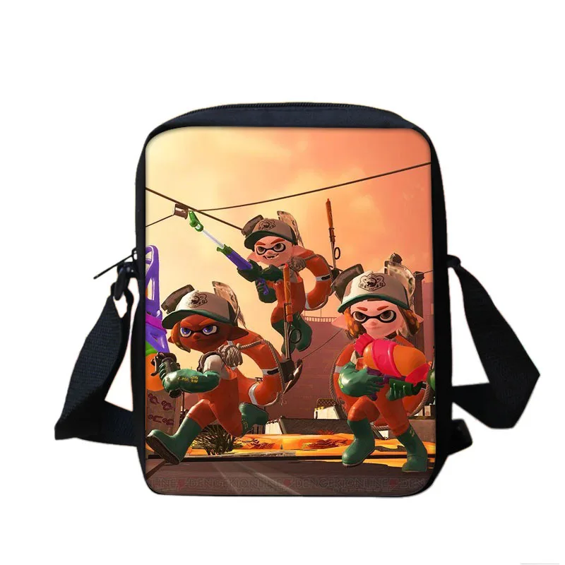 Boys & Girls Cartoon Anime Splatoon Printed Shoulder Bag Kids Casual Tote Phone Bag Men & Women Shopping Bag Best Birthday Gift