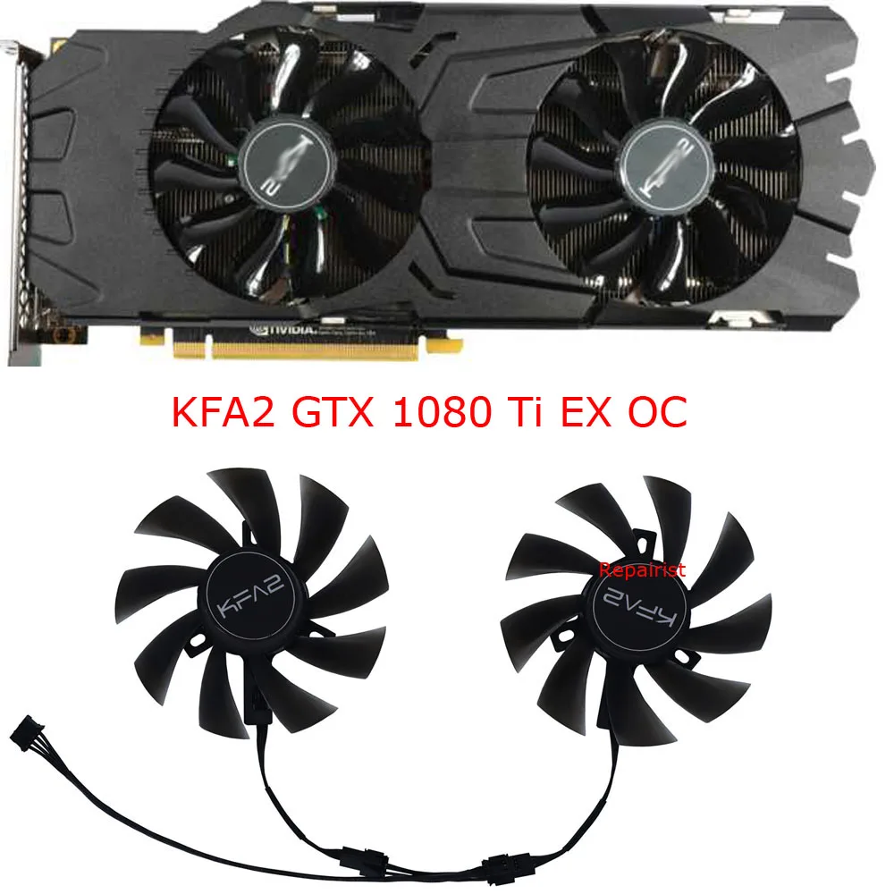 2Pcs/set,T129215SU,Cards Fan,For Kuroutoshikou GK-GTX1080Ti-E11GB,For KFA2 GTX-1080Ti EX OC,GIGABYTE RX580 480 570 GTX 1070 1060