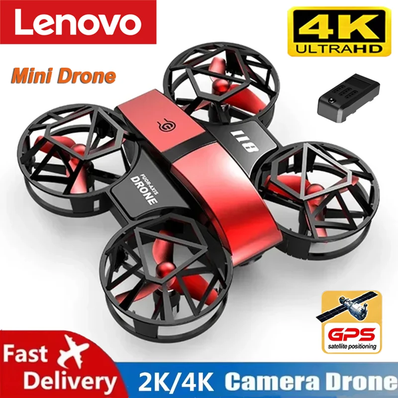 Lenovo V8 Mini Drone 4K Profession HD 1080P Wide Angle Camera WiFi FPV RC Drone Height Keep Drones Helicopter Kids Toys 4DRC