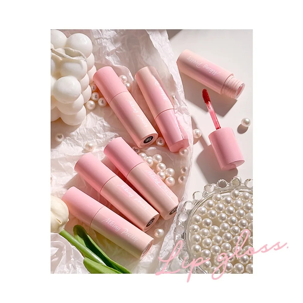 Natural 6 cores veludo lábio esmalte de longa duração à prova dwaterproof água fosco lipgloss copo antiaderente ferramenta de maquiagem batom lama feminino