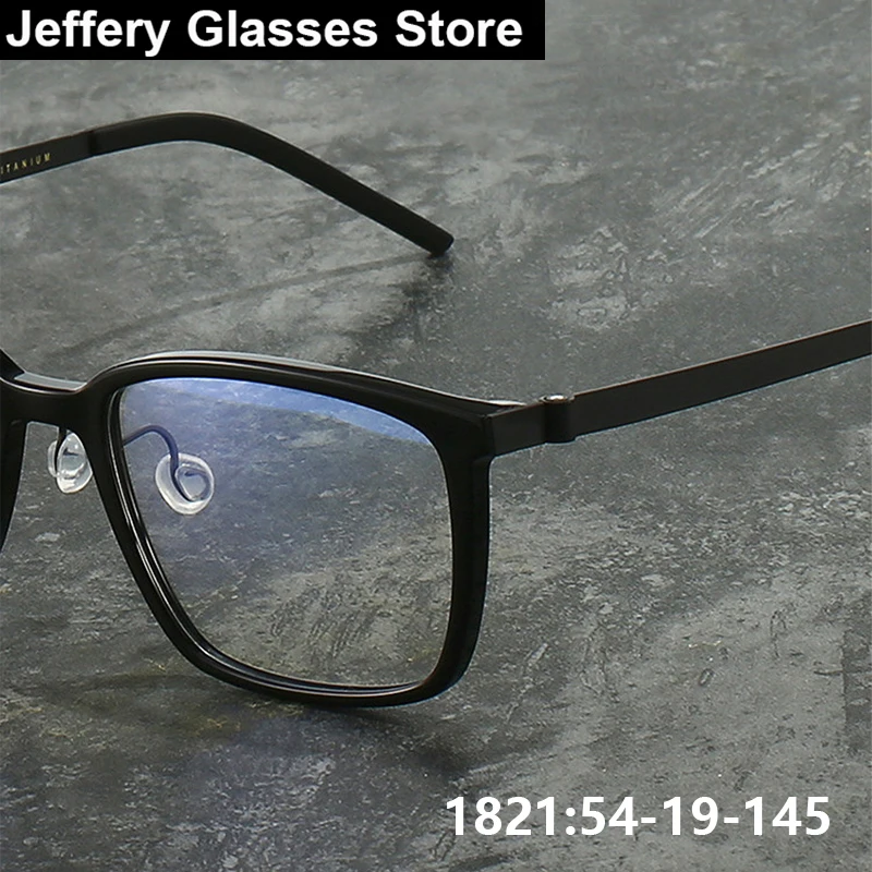 

Датские очки 1821: Мужская квадратная оправа без винтов из титана и ацетата, ультралегкие дизайнерские очки ручной работы