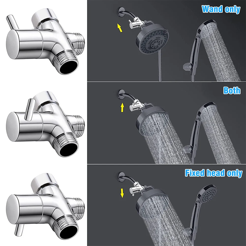 Katup didiverpancuran 3 arah Universal, aksesori kamar mandi, adaptor keran tombol G1/2 "7/8" 3/8"