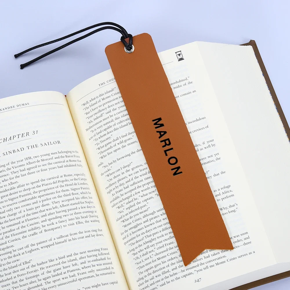 Personalized Leather Bookmark 3rd Anniversary Gift  for Women Men Custom Name Bookmarks for Book Lover Reader Leather Accessory