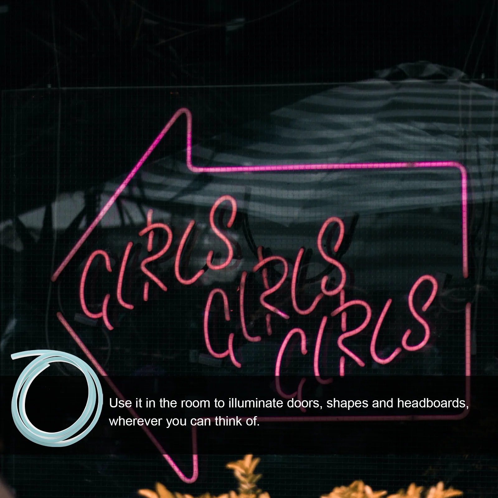 

1pc Led Neon Silicone Bendable Led Neon Decorative Light Waterproof Practical Lamp Strip Strip Light Energy Saving Ice Blue