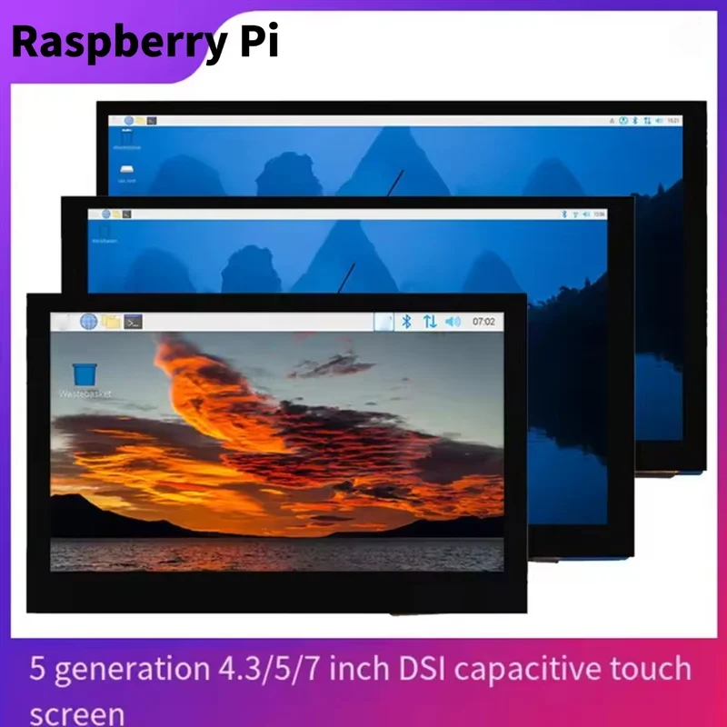 4.3/5/Inch Screen LCD Display Portable Capacitive Touchscreen Monitor 800x480 Raspberry Pi 5 4 3 3B+ 2