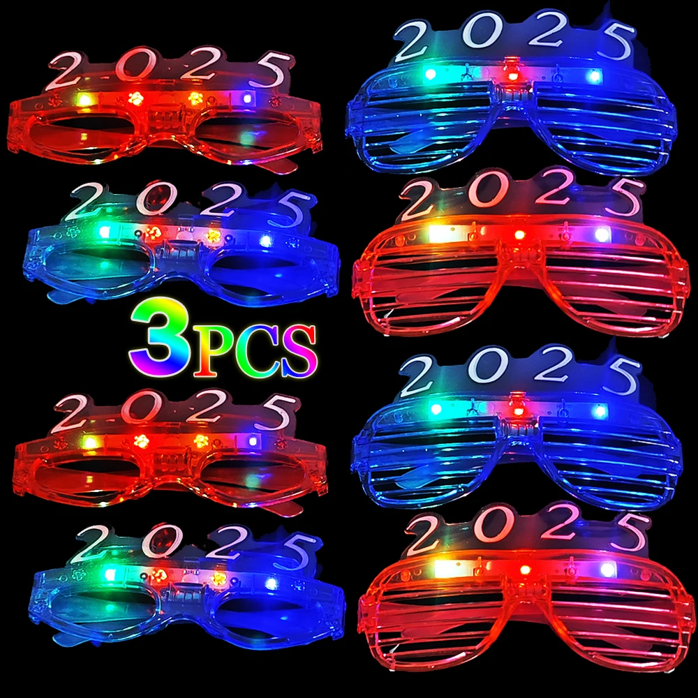 2025 LED Shutter Flashing Glasses Light Toys Children New Year Luminous Decorative Toy Christmas Birthday Wedding Party Supplies