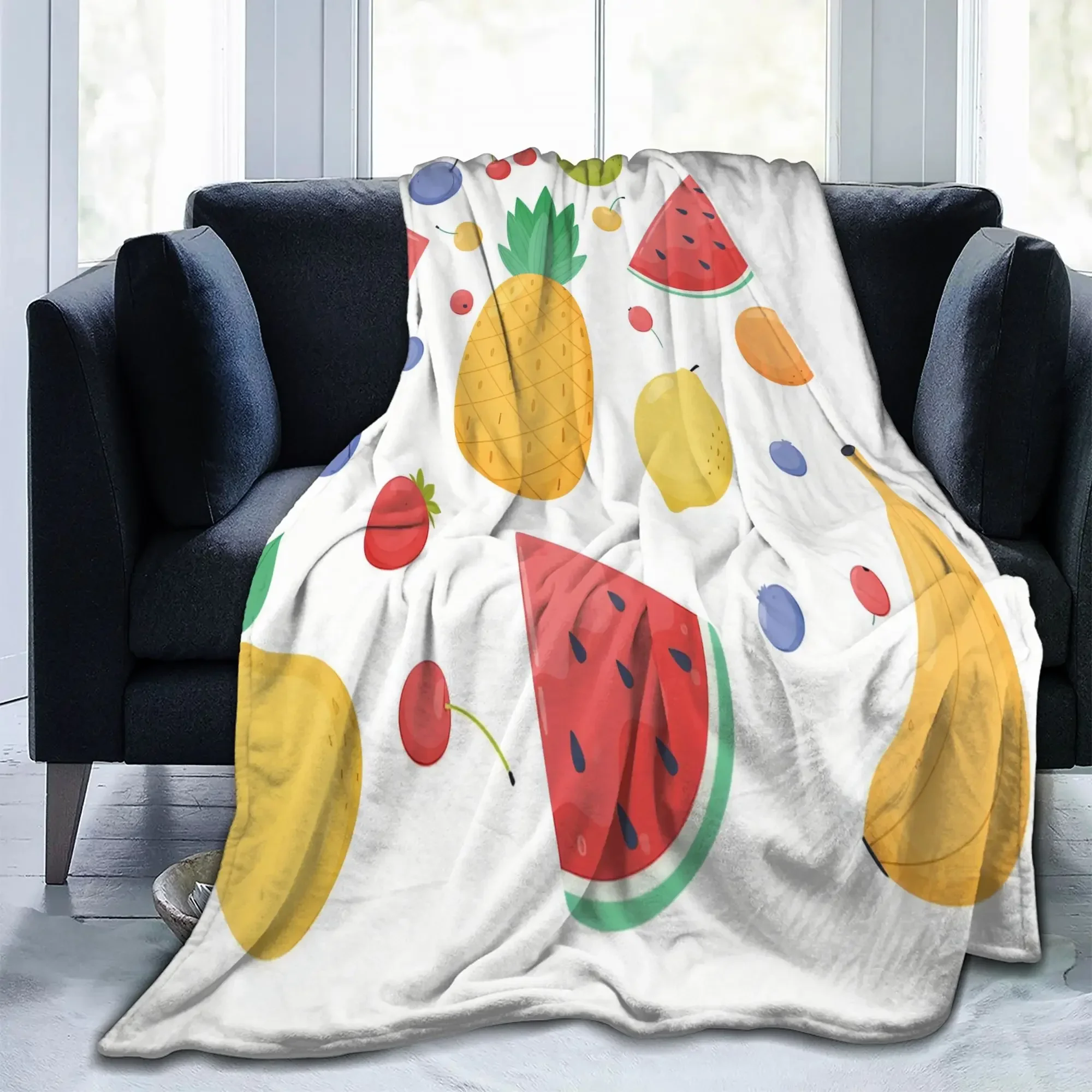 بطانية فواكه من الفلانيل بطانية الربيع والخريف للتخييم والسفر وبطانية سرير أريكة المكتب #2